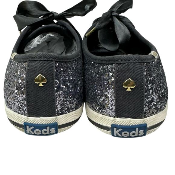 Keds X Kate Spade New York Glitter Lace Up Sneakers Pewter Size 7 - Picture 6 of 10